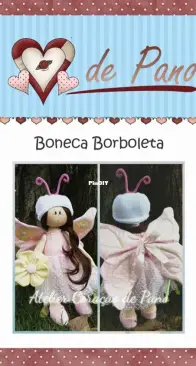 Atelier Coraçao de Pano - Day Carlson - Butterfly Doll - Boneca Borboleta - Portuguese