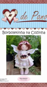 Atelier Coraçao de Pano - Day Carlson - Butterfly in the Kitchen - Borboletinha na Cozinha - Portuguese