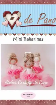 Atelier Coraçao de Pano - Day Carlson - Mini Ballerinas - Mini Bailarinas - Portuguese