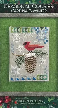 Robin Pickens Cross Stitch Patterns - Seasonal Courier - Cardinal's Winter