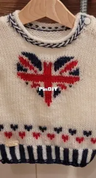 British flag knit girl sweater