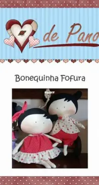 Atelier Coraçao de Pano - Day Carlson - Cute Doll - Bonequinha Fofura - Portuguese